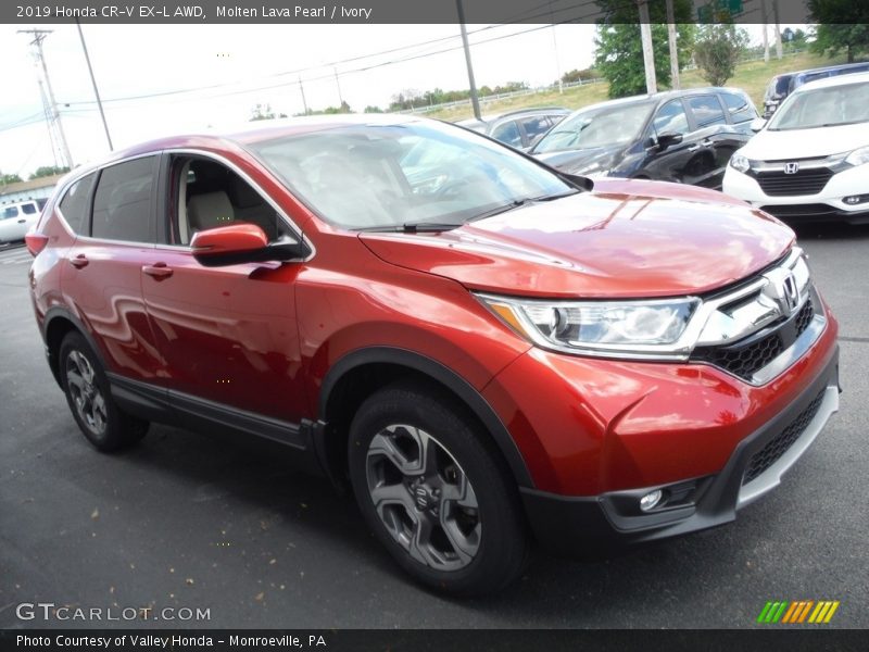 Molten Lava Pearl / Ivory 2019 Honda CR-V EX-L AWD