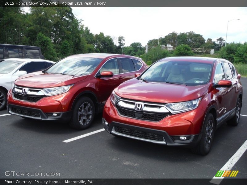 Molten Lava Pearl / Ivory 2019 Honda CR-V EX-L AWD
