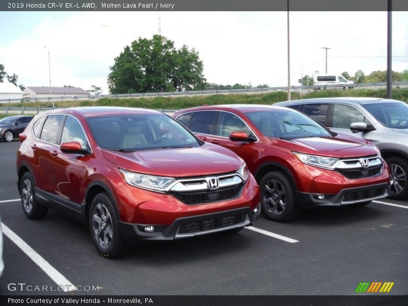 Molten Lava Pearl / Ivory 2019 Honda CR-V EX-L AWD