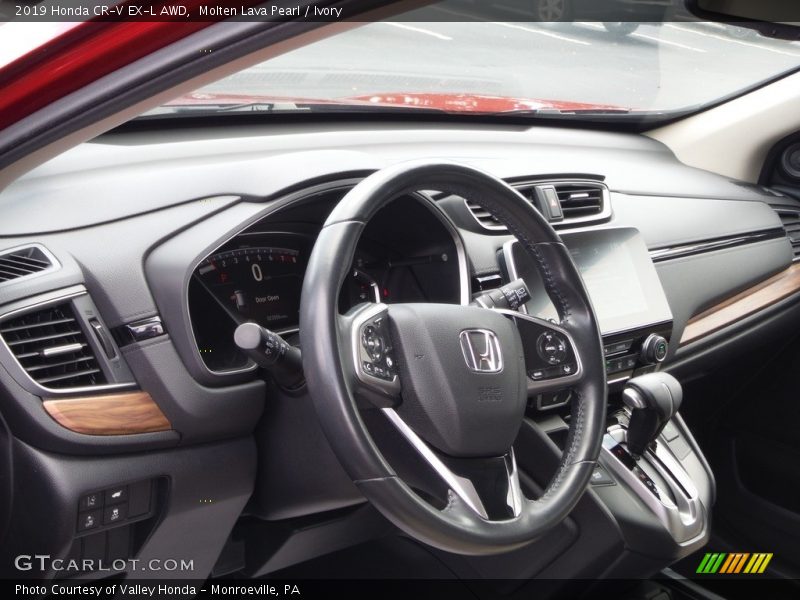 Molten Lava Pearl / Ivory 2019 Honda CR-V EX-L AWD