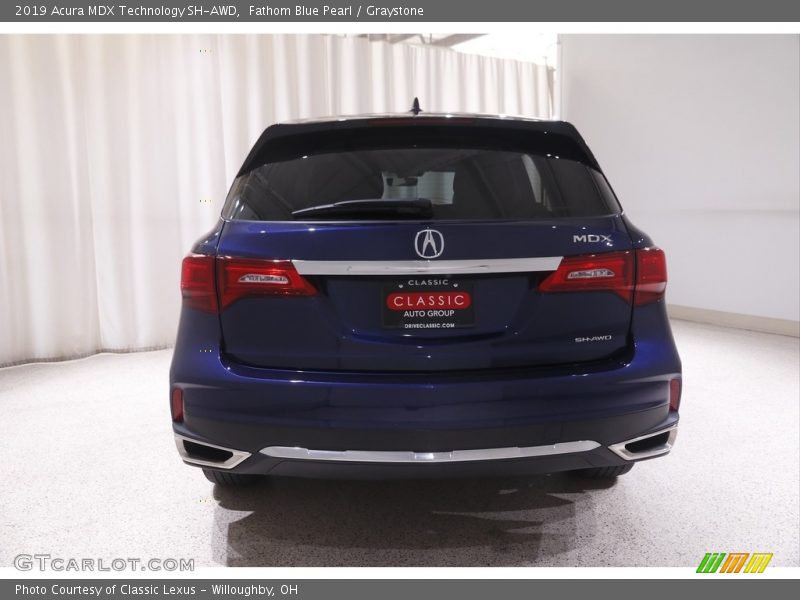 Fathom Blue Pearl / Graystone 2019 Acura MDX Technology SH-AWD