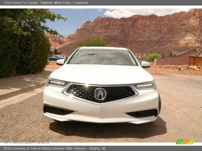 Platinum White Pearl / Graystone 2019 Acura TLX Sedan