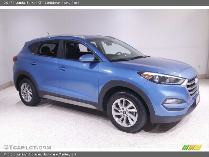 Caribbean Blue / Black 2017 Hyundai Tucson SE