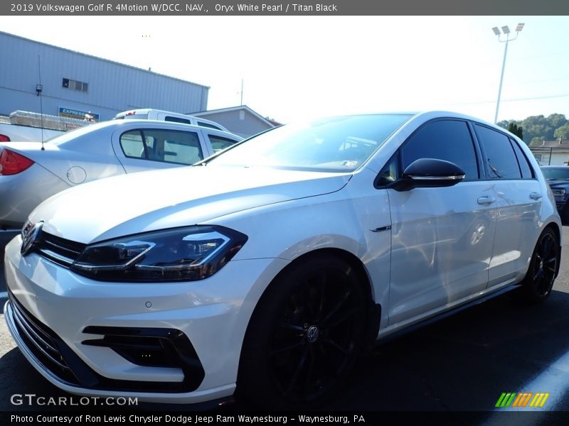 Oryx White Pearl / Titan Black 2019 Volkswagen Golf R 4Motion W/DCC. NAV.