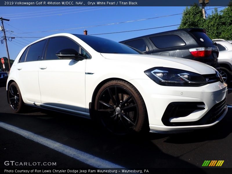 Oryx White Pearl / Titan Black 2019 Volkswagen Golf R 4Motion W/DCC. NAV.
