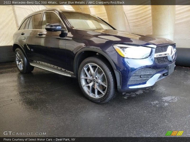 Lunar Blue Metallic / AMG Cranberry Red/Black 2022 Mercedes-Benz GLC 300 4Matic