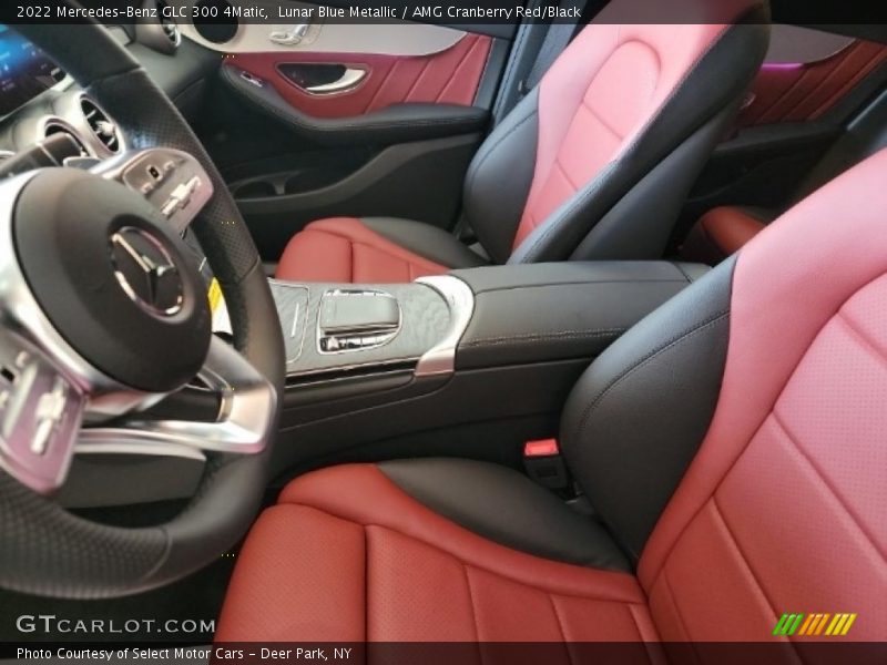Lunar Blue Metallic / AMG Cranberry Red/Black 2022 Mercedes-Benz GLC 300 4Matic