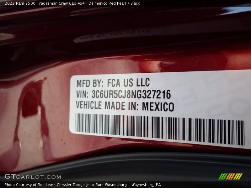 Delmonico Red Pearl / Black 2022 Ram 2500 Tradesman Crew Cab 4x4