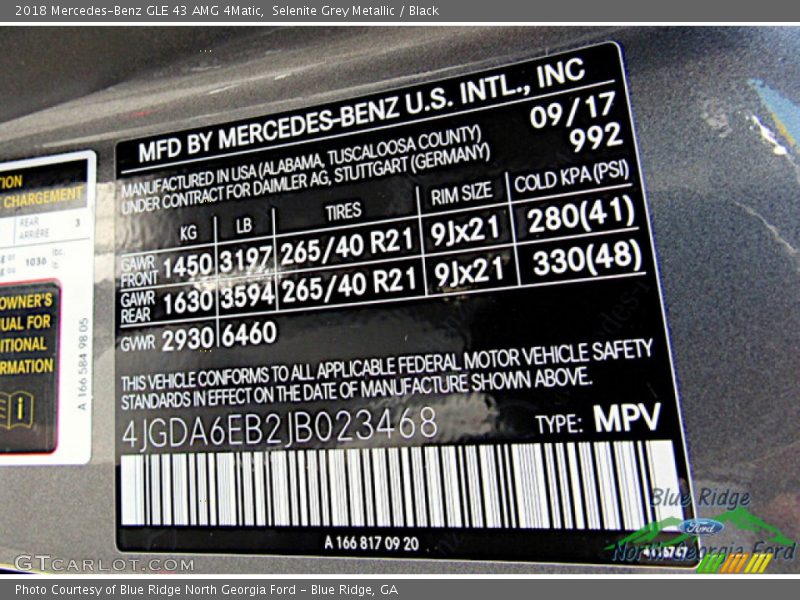 Selenite Grey Metallic / Black 2018 Mercedes-Benz GLE 43 AMG 4Matic