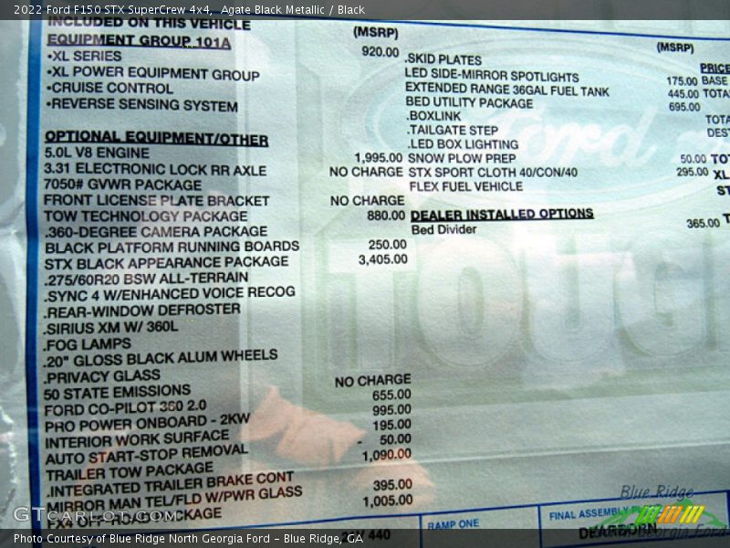 Agate Black Metallic / Black 2022 Ford F150 STX SuperCrew 4x4