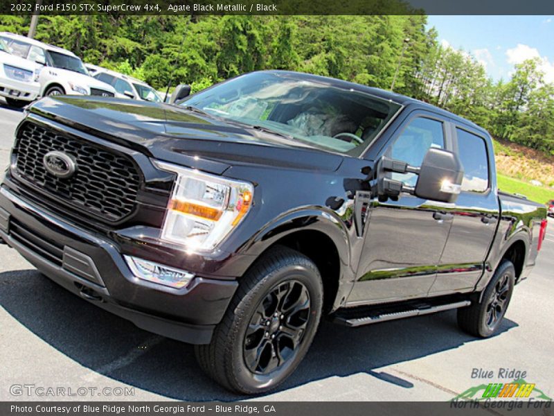 Agate Black Metallic / Black 2022 Ford F150 STX SuperCrew 4x4