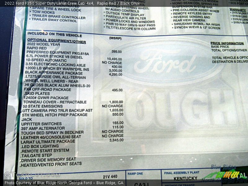 Rapid Red / Black Onyx 2022 Ford F350 Super Duty Lariat Crew Cab 4x4