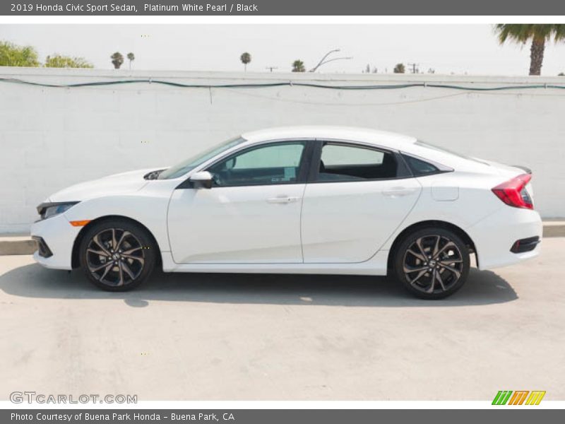 Platinum White Pearl / Black 2019 Honda Civic Sport Sedan