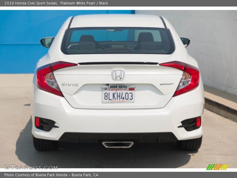 Platinum White Pearl / Black 2019 Honda Civic Sport Sedan