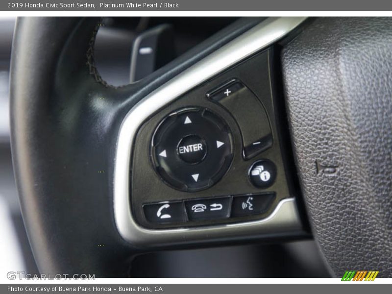 Platinum White Pearl / Black 2019 Honda Civic Sport Sedan