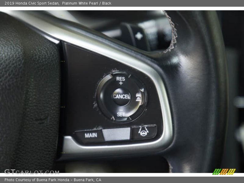 Platinum White Pearl / Black 2019 Honda Civic Sport Sedan