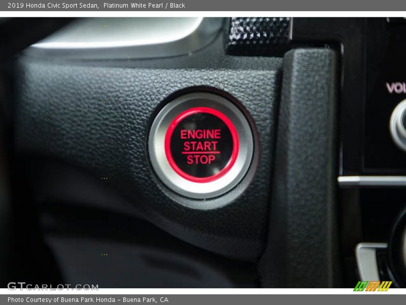 Platinum White Pearl / Black 2019 Honda Civic Sport Sedan