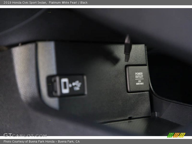 Platinum White Pearl / Black 2019 Honda Civic Sport Sedan
