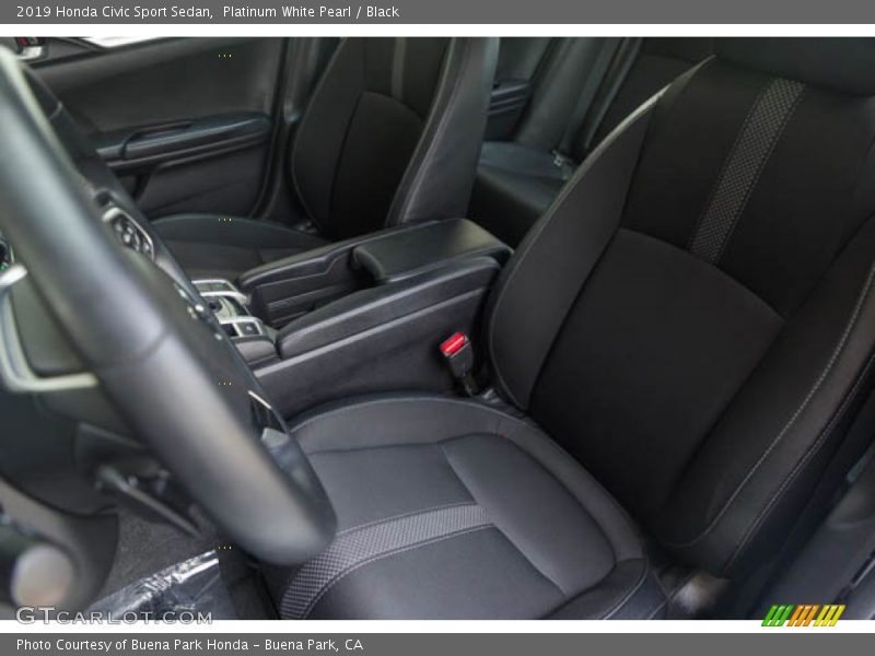 Platinum White Pearl / Black 2019 Honda Civic Sport Sedan