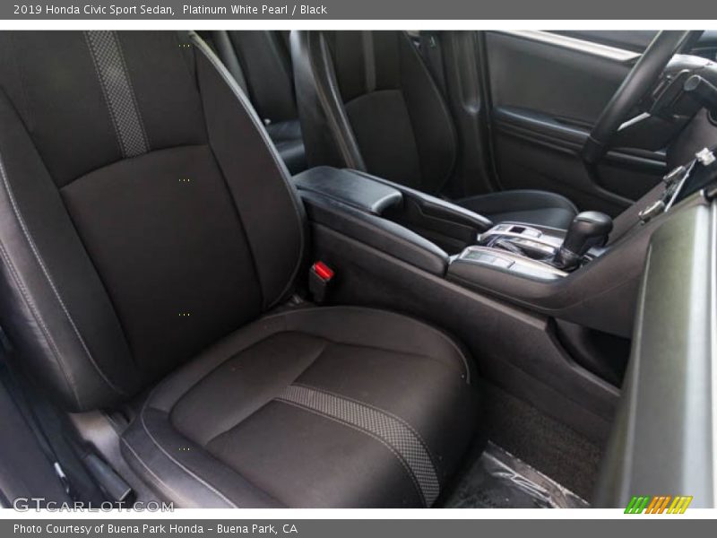 Platinum White Pearl / Black 2019 Honda Civic Sport Sedan