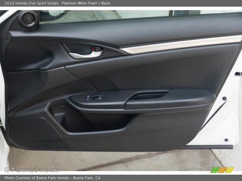 Platinum White Pearl / Black 2019 Honda Civic Sport Sedan