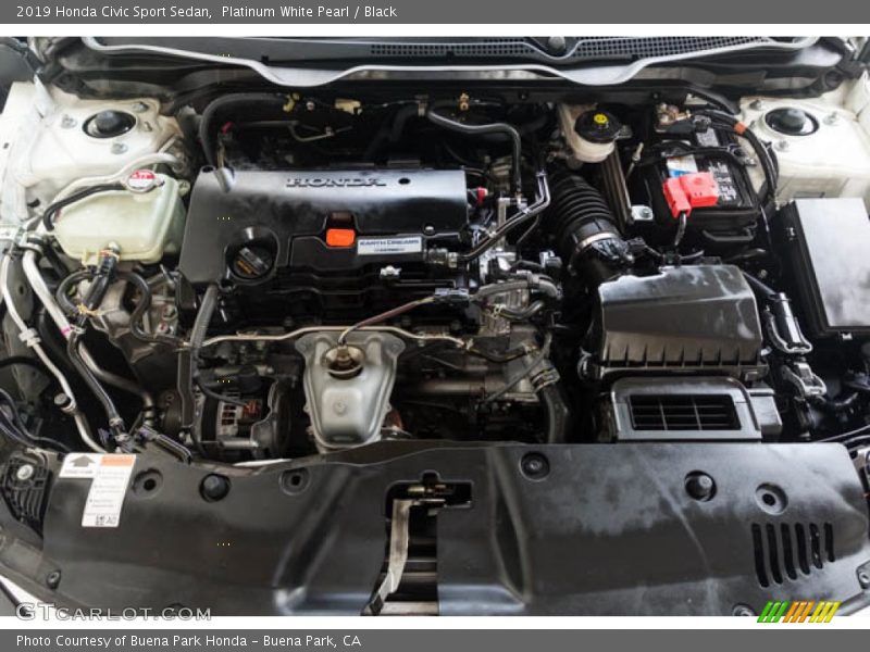 Platinum White Pearl / Black 2019 Honda Civic Sport Sedan