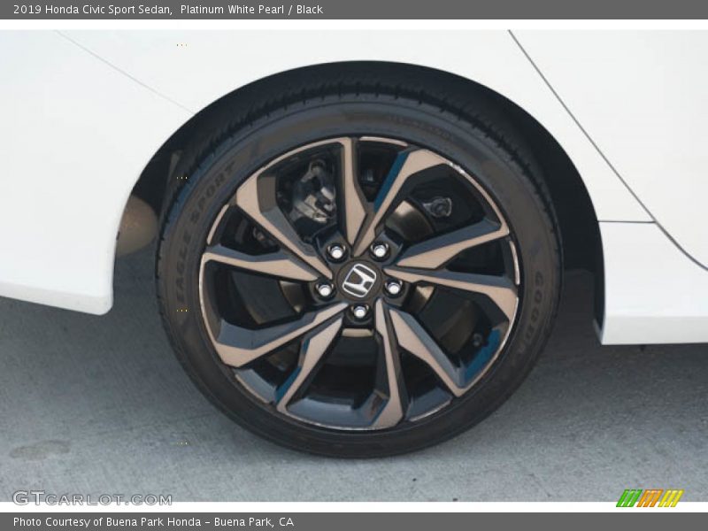 Platinum White Pearl / Black 2019 Honda Civic Sport Sedan