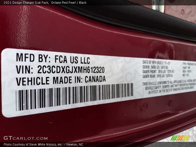 Octane Red Pearl / Black 2021 Dodge Charger Scat Pack