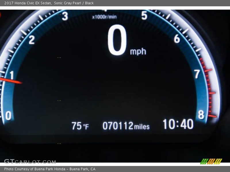 Sonic Gray Pearl / Black 2017 Honda Civic EX Sedan