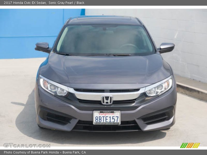 Sonic Gray Pearl / Black 2017 Honda Civic EX Sedan