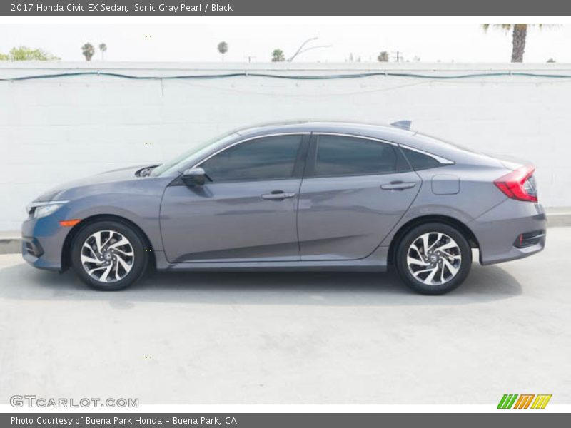 Sonic Gray Pearl / Black 2017 Honda Civic EX Sedan