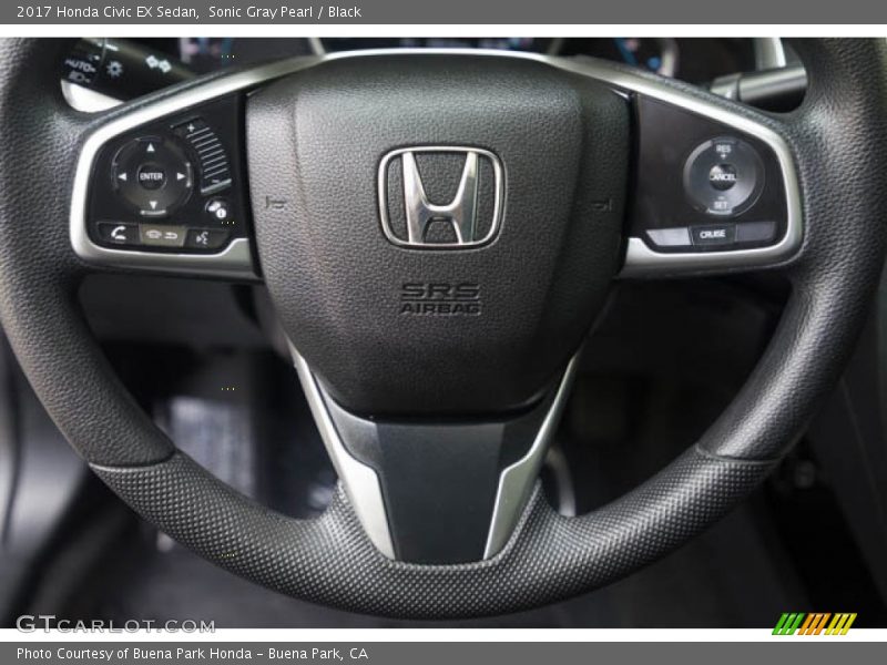 Sonic Gray Pearl / Black 2017 Honda Civic EX Sedan
