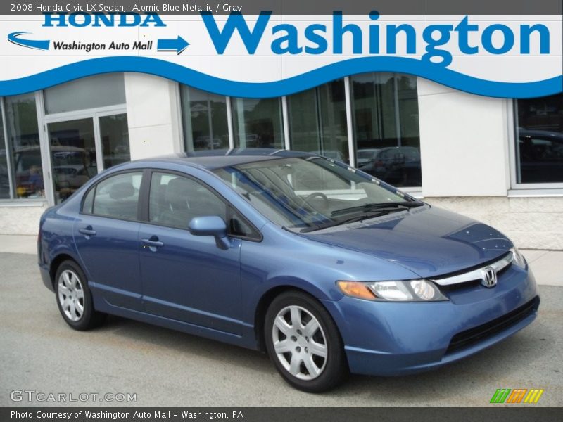 Atomic Blue Metallic / Gray 2008 Honda Civic LX Sedan