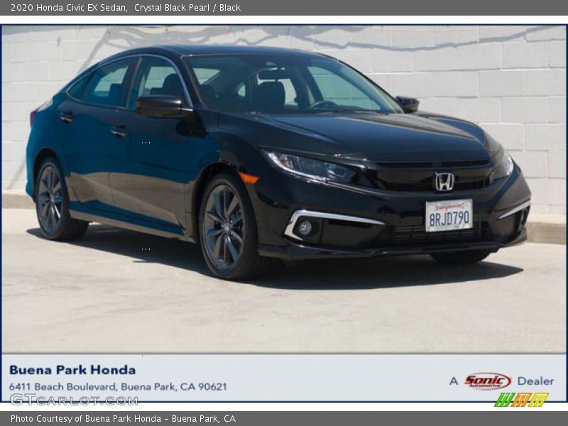 Crystal Black Pearl / Black 2020 Honda Civic EX Sedan