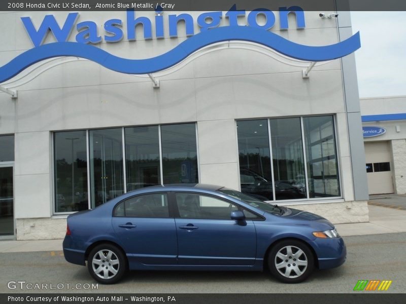 Atomic Blue Metallic / Gray 2008 Honda Civic LX Sedan