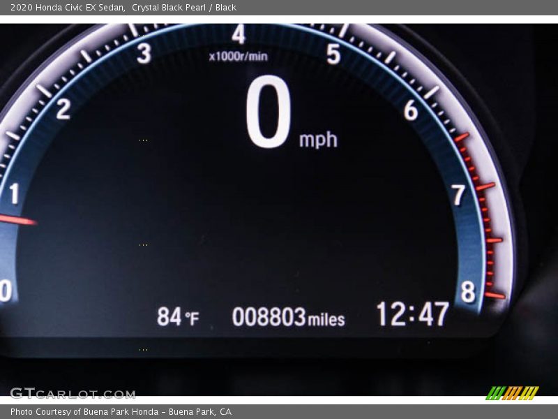 Crystal Black Pearl / Black 2020 Honda Civic EX Sedan