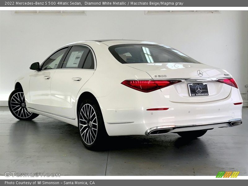 Diamond White Metallic / Macchiato Beige/Magma gray 2022 Mercedes-Benz S 500 4Matic Sedan