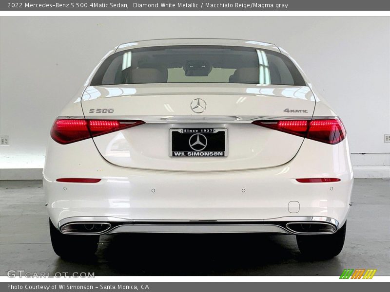 Diamond White Metallic / Macchiato Beige/Magma gray 2022 Mercedes-Benz S 500 4Matic Sedan