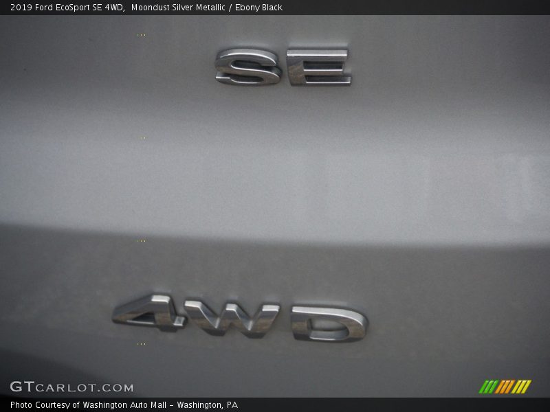 Moondust Silver Metallic / Ebony Black 2019 Ford EcoSport SE 4WD