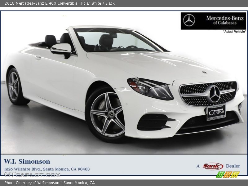 Polar White / Black 2018 Mercedes-Benz E 400 Convertible