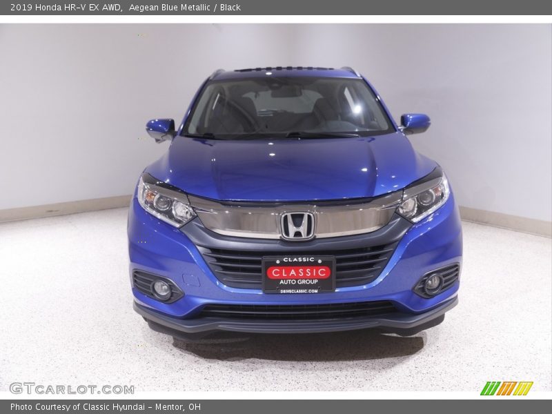Aegean Blue Metallic / Black 2019 Honda HR-V EX AWD