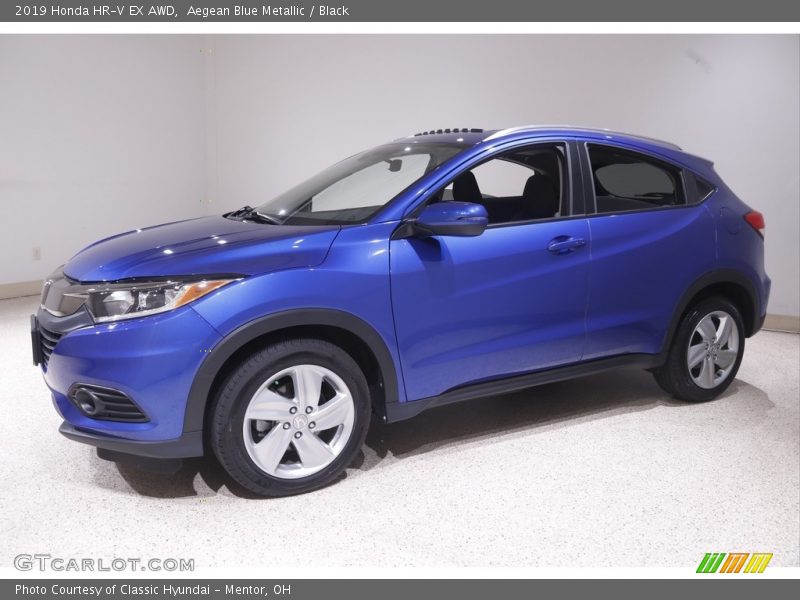 Aegean Blue Metallic / Black 2019 Honda HR-V EX AWD