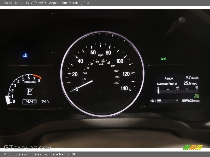 Aegean Blue Metallic / Black 2019 Honda HR-V EX AWD