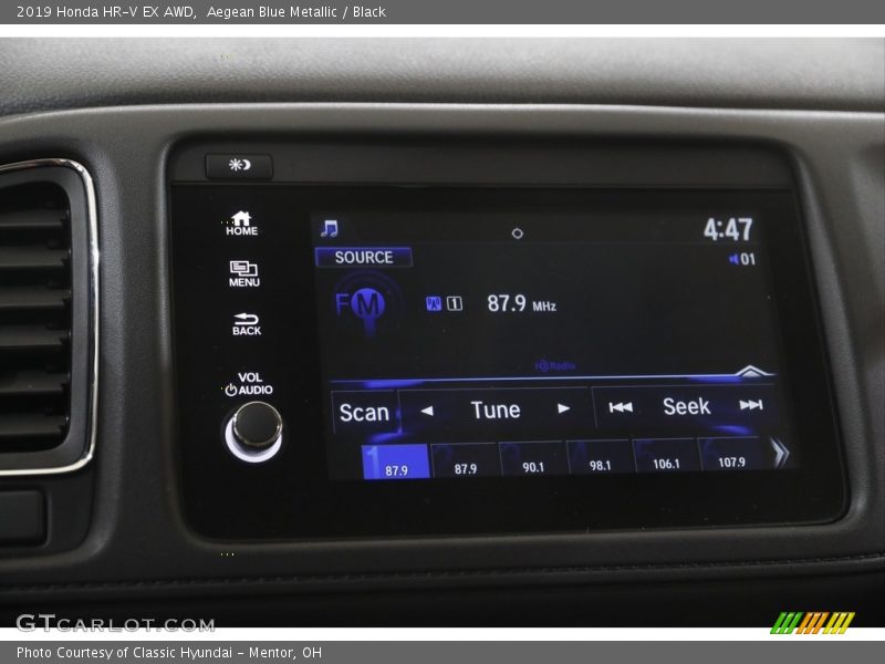Aegean Blue Metallic / Black 2019 Honda HR-V EX AWD