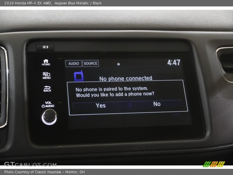 Aegean Blue Metallic / Black 2019 Honda HR-V EX AWD