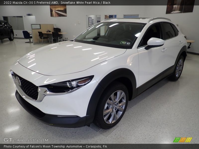 Snowflake White Pearl Mica / Black 2022 Mazda CX-30 S Preferred AWD
