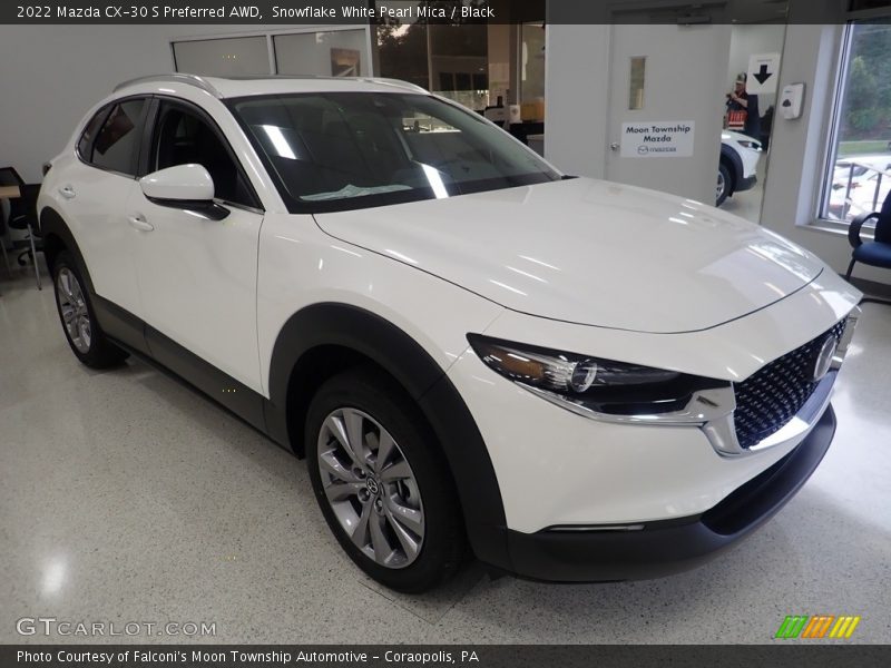 Snowflake White Pearl Mica / Black 2022 Mazda CX-30 S Preferred AWD