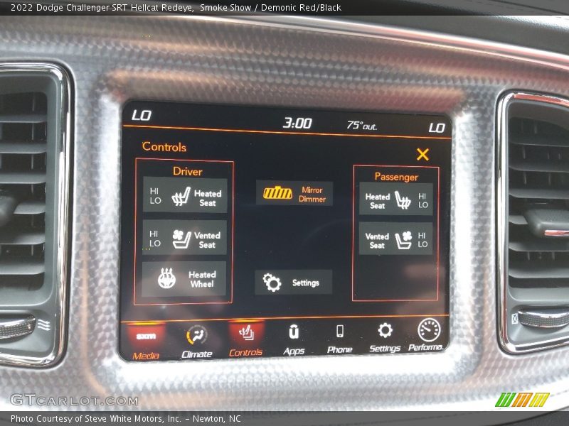 Controls of 2022 Challenger SRT Hellcat Redeye