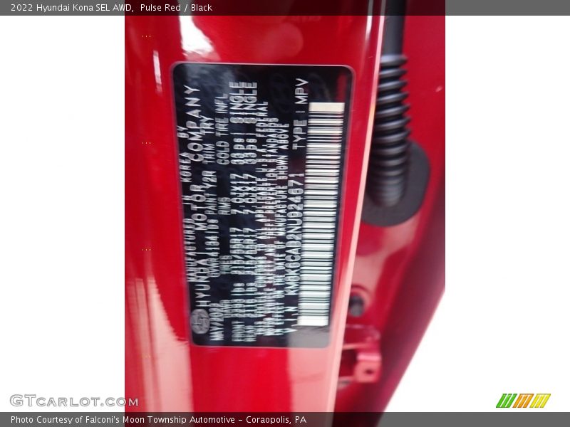 Pulse Red / Black 2022 Hyundai Kona SEL AWD