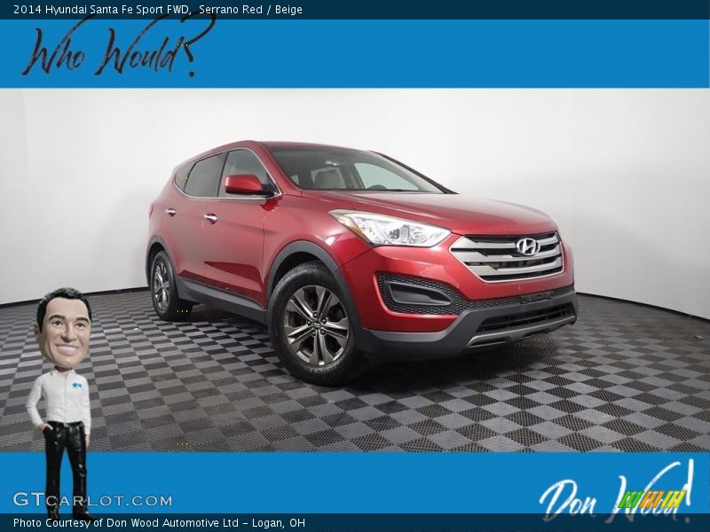 Serrano Red / Beige 2014 Hyundai Santa Fe Sport FWD